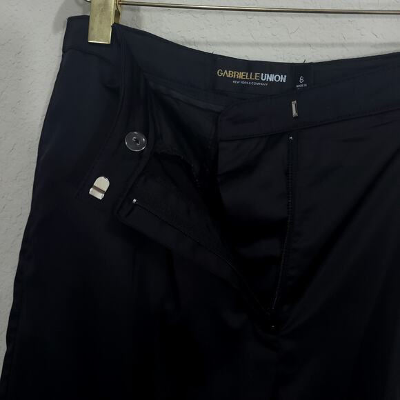 Gabrielle Union Black Satin Cargo Jogger Pants Womens 8 Relaxed Dressy N… - Picture 7 of 13